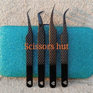 private label eyelash tweezers Black Plasma Color